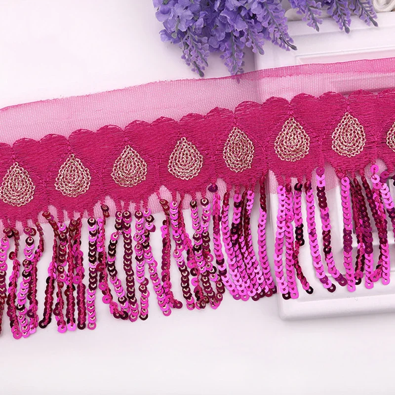 Tassel Fringe Trim - 2/5 Metri 10 centimetri Paillettes Nappa