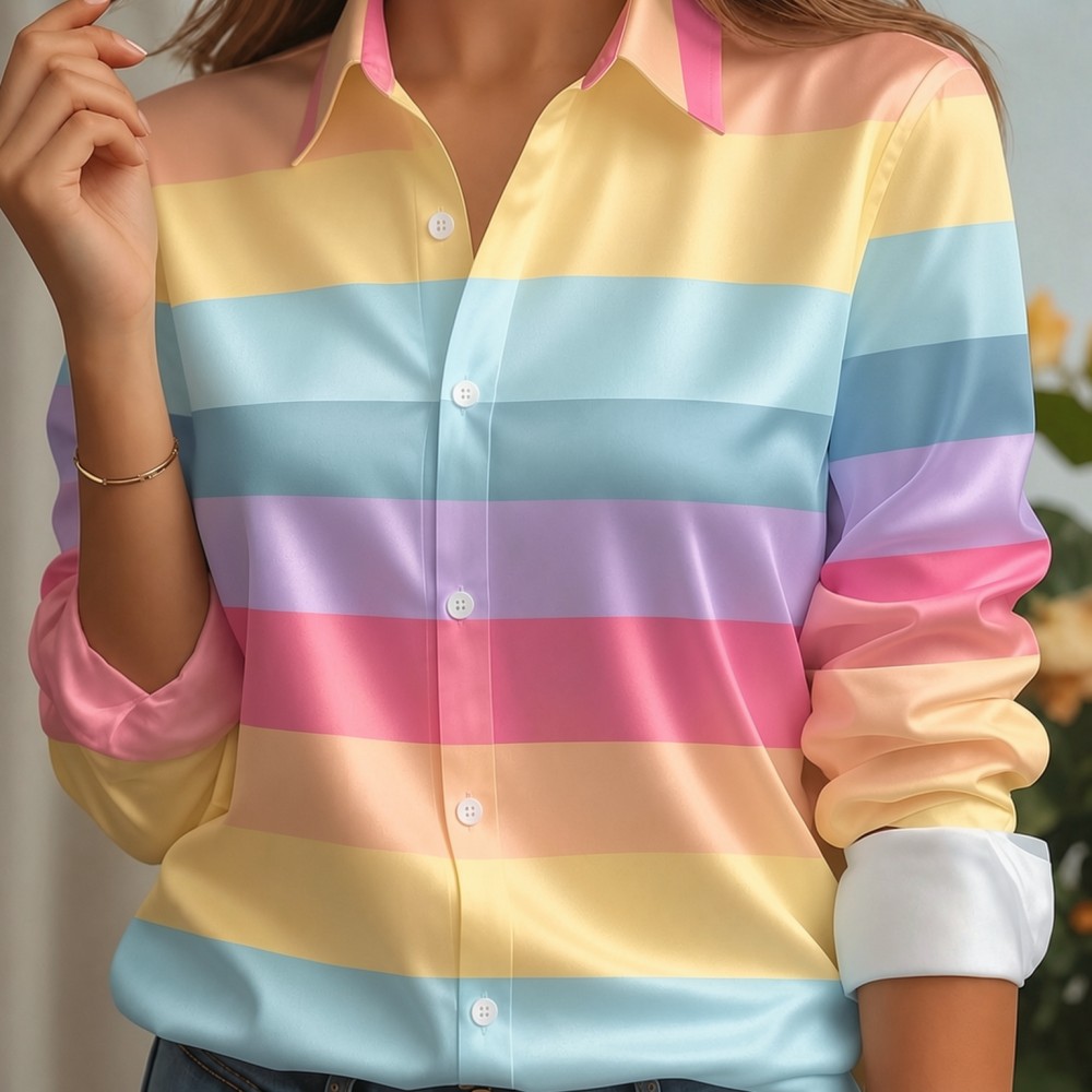 Embellish Knit - Camicia da donna in raso con