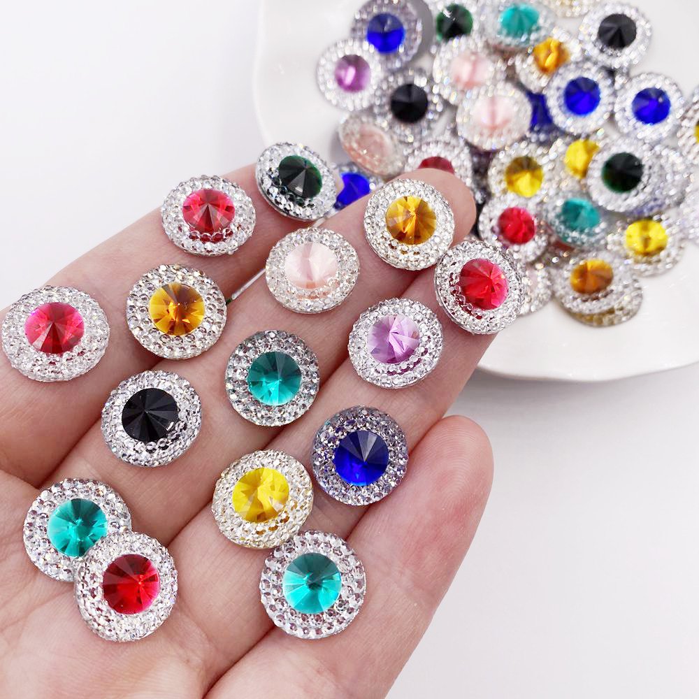 Embellishment Glue Craft - Resina 10/12/16mm Doppio Colore Cristallo Convesso